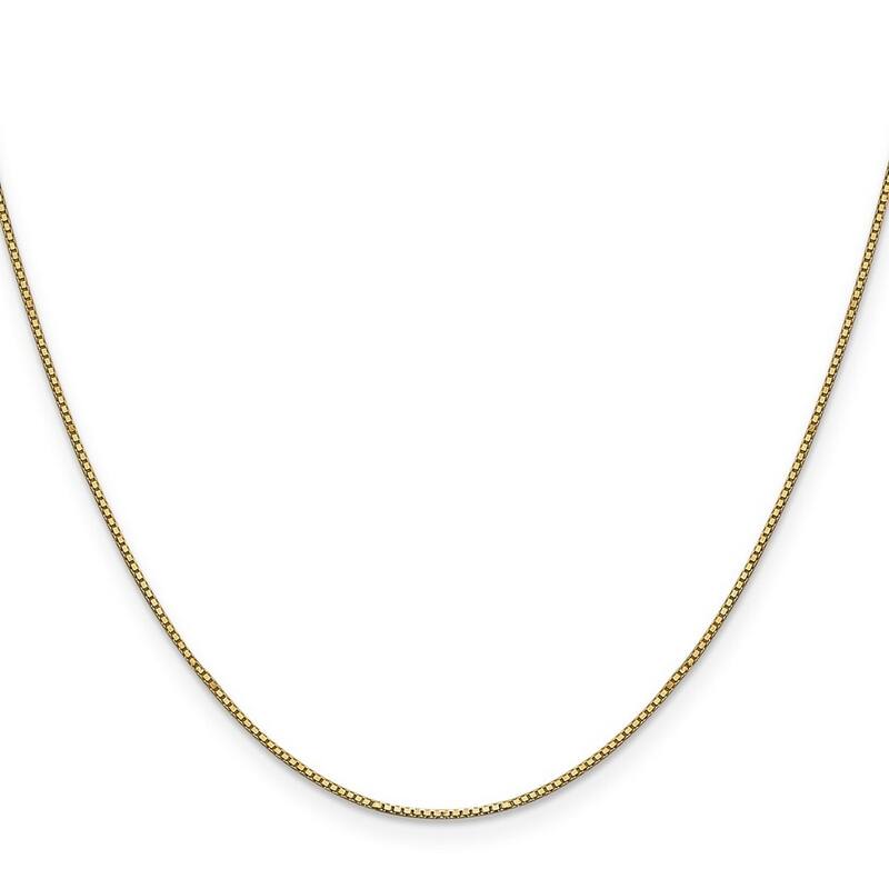 Curata Italian 14k Yellow Gold 0.9mm Box Chain Necklace (Lobster) Options: 16 18