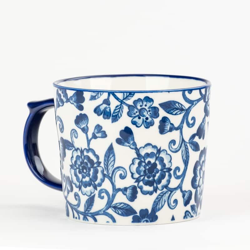 10 Strawberry Street Madison Flora Mugs, Set of 4