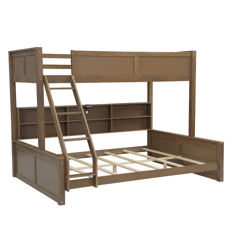 Bunk Bed with 6 Side Storage Cabinets and USB Ports