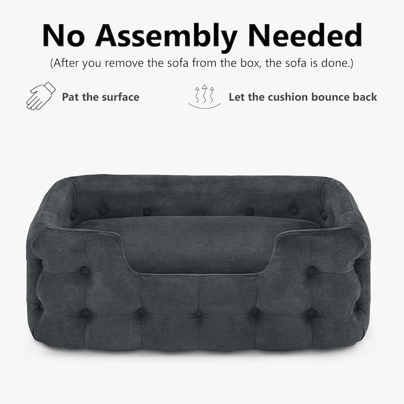 MCombo Dog Sofa Bed with Washable Cushion Cover for Small Medium Dogs, Fabric 0553 - 33.6" x 21.7"