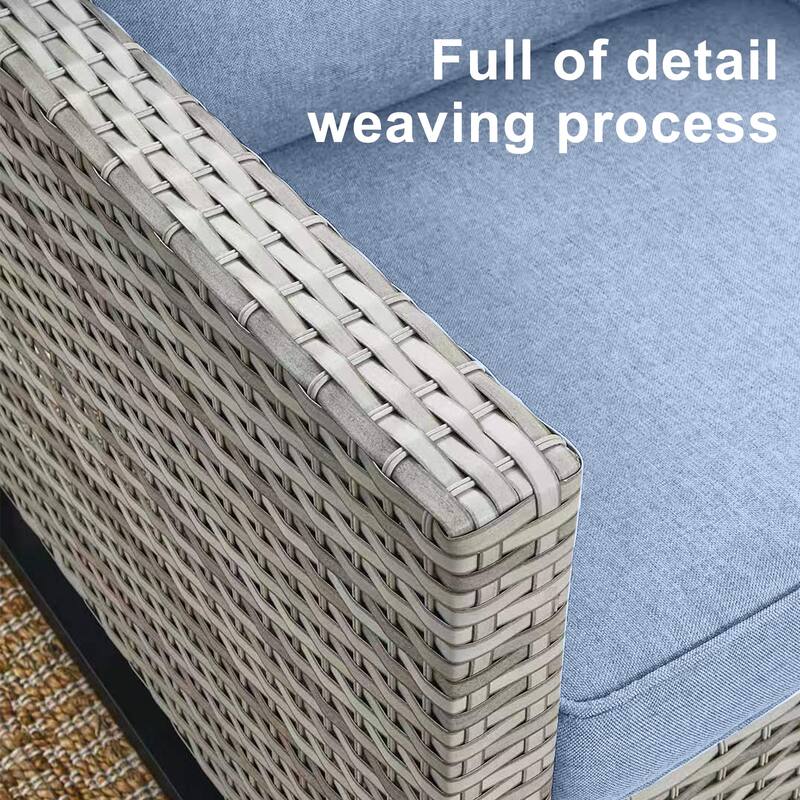 3-Seat Outdoor Patio Couch Patio Wicker Sofa