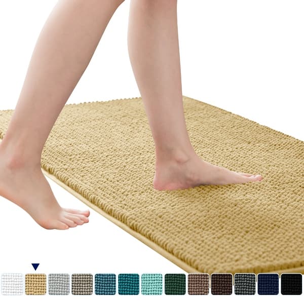 Non Slip Bath Mat Ultra Soft Washable Bathroom Rugs Water Absorbent  Pedestal Mat