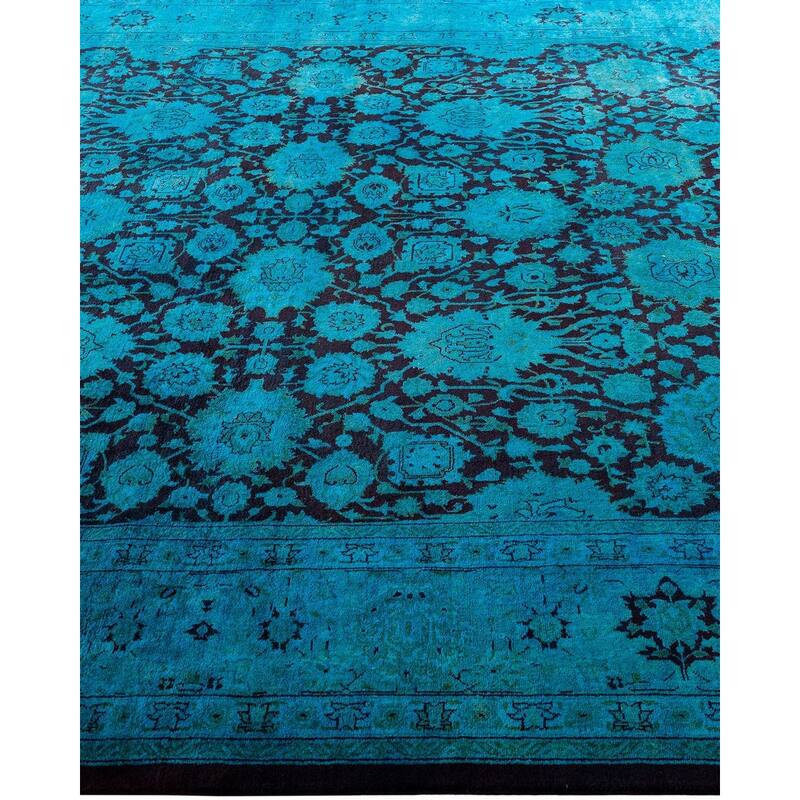 Fine Vibrance One-of-a-Kind Hand-Knotted Runner Rug - Blue, 6' 3" x 12' 6" - 6' 3" x 12' 6"