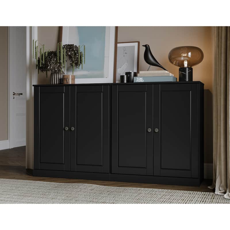 100% Solid Wood Sideboard with Glass or Solid Wood Doors by Palace Imports - 64" x 35.75"
