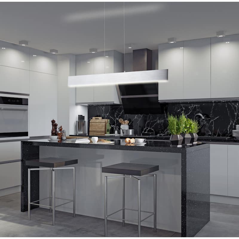 Julian 40" Dimmable Adjustable Integrated LED Metal Linear Pendant, by JONATHAN Y