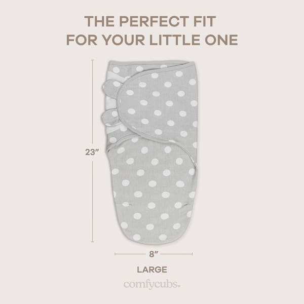 dimension image slide 4 of 6, Easy Swaddle Blanket, 3 Pack - 100% Cotton by Comfy Cubs