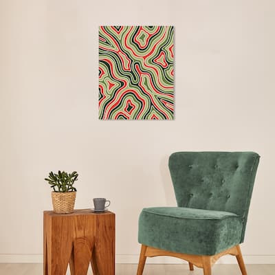 Wynwood Studio Canvas Abstract Colors of Holidays Retro Red Modern & Contemporary Wall Art Canvas Print