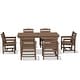 preview thumbnail 52 of 82, 7-Piece HDPE Outdoor Dining Table Sets with Umbrella Hole - 1-Table 6-Chairs