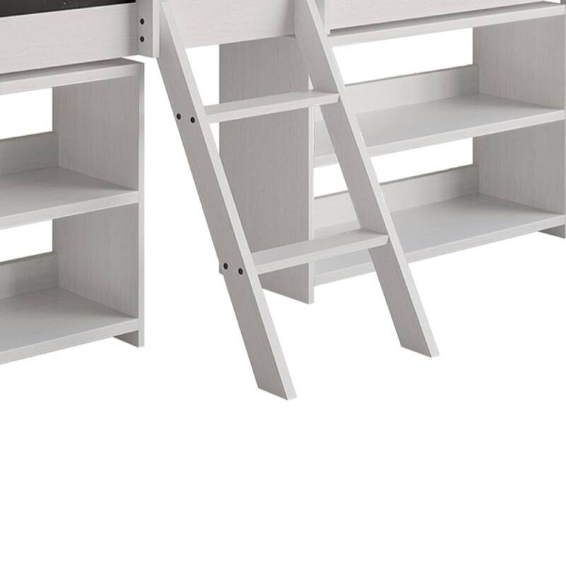 CraftPorch Modern Twin Loft Bed with Storage Rack
