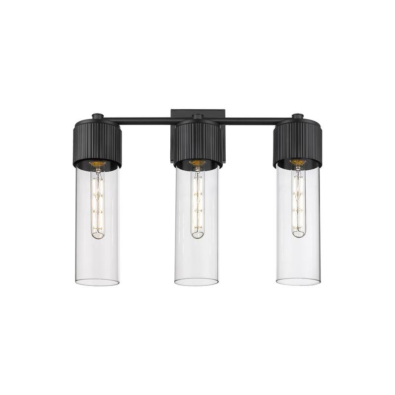 Innovations Lighting 428-3W-16-21 Bolivar Vanity Bolivar 3 Light 21" - Matte Black / Clear