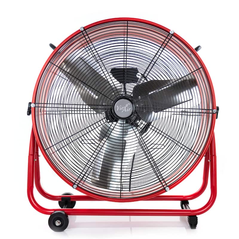 24 Inch 3 Speed Heavy-Duty Floor Drum Fan in Cherry