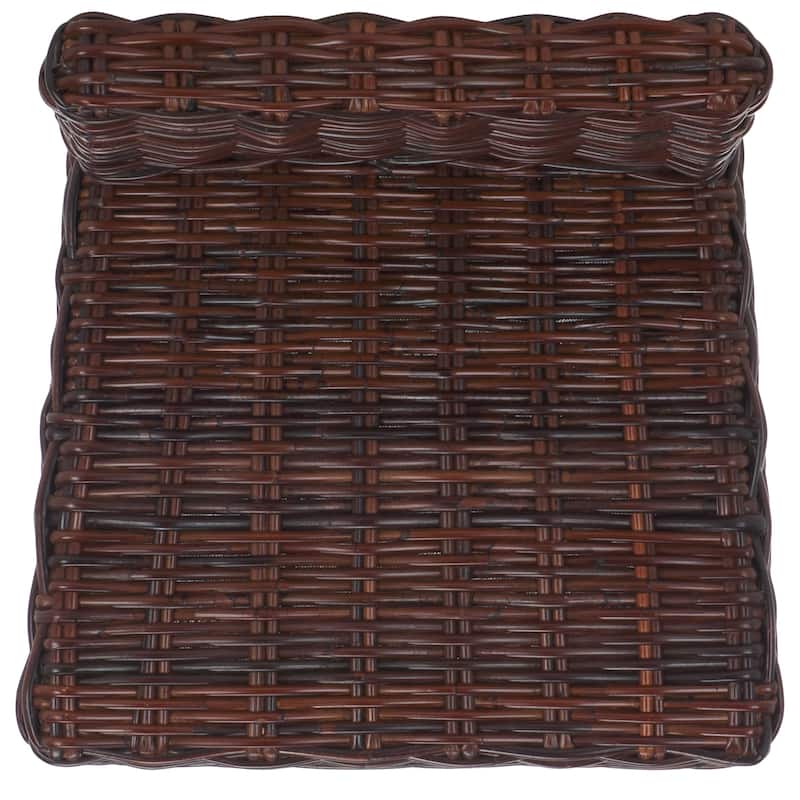 SAFAVIEH Tana -30 Inch Thomas Indoor Wicker Brown Bar Stool - 17.7" x 17.7" x 37.4" - 18Wx18Dx37H