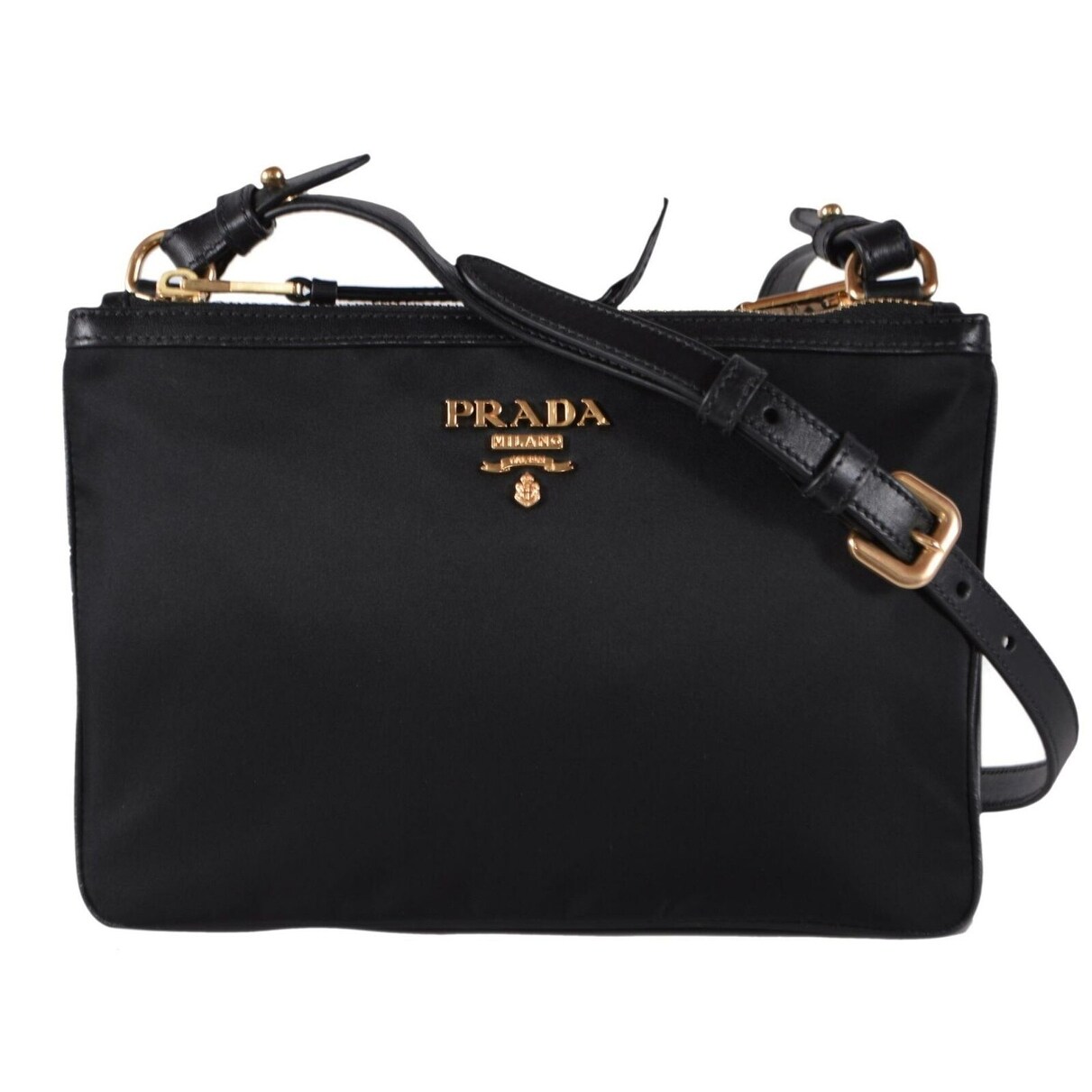 prada double zip crossbody bag