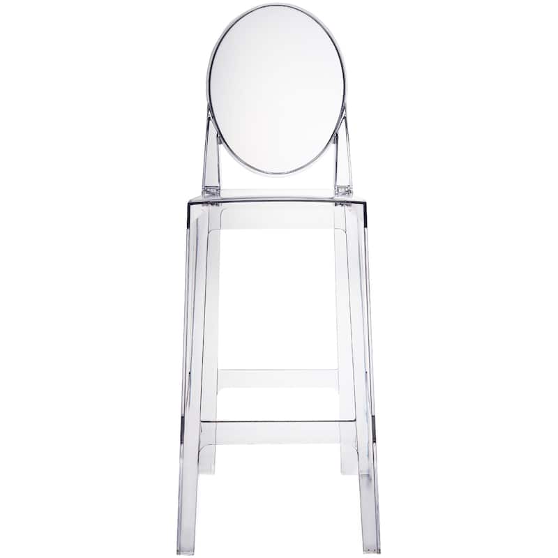 Clear 30" Seat Height Barstool Modern Plastic Side Bar Counter Stool - Accent Lounge No Arms Armless