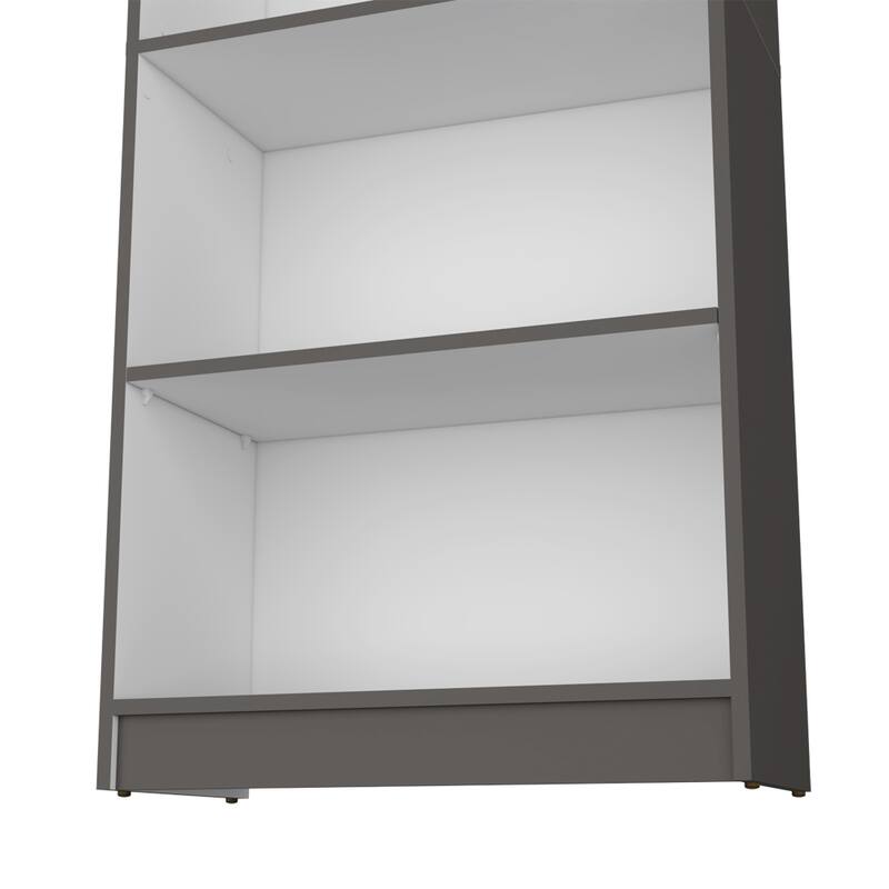 Bookcase 4-Shelves Benzoni, Office, Matt Gray / White,High quality and durable