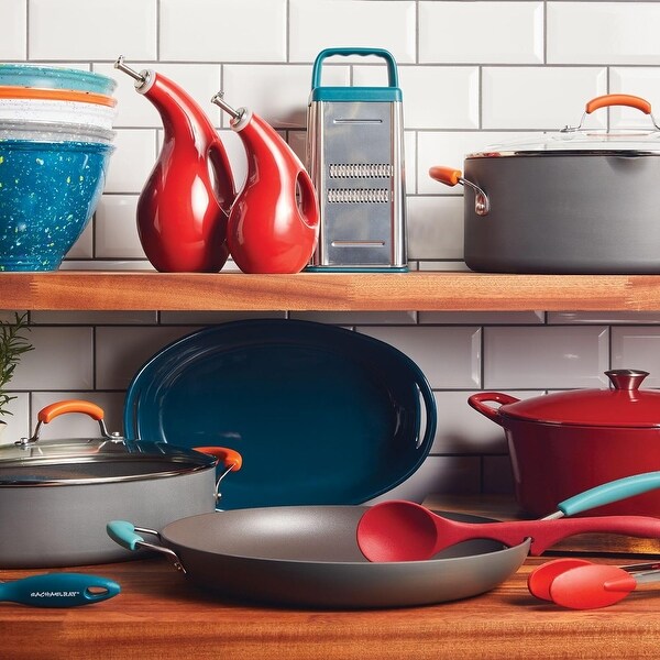 Hard-Anodized Nonstick Oval Pasta Pot / Stockpot with Lid - Bed