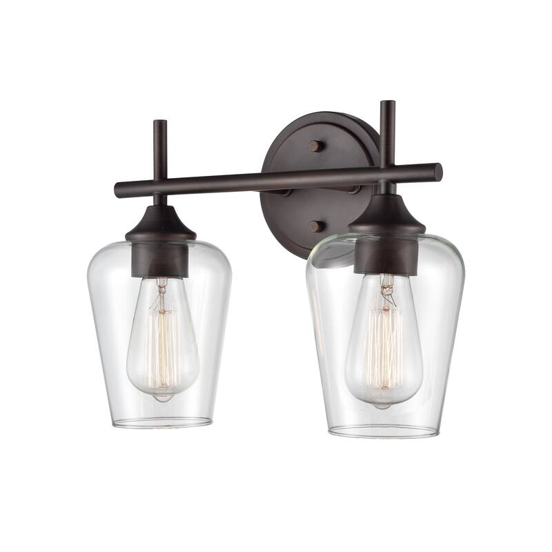 Millennium Lighting Ashford 2 Light Bathroom Vanity Fixture in Multiple Finishes with Clear Glass Shades