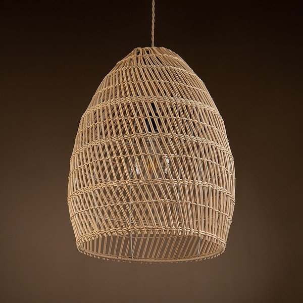 rattan bell pendant