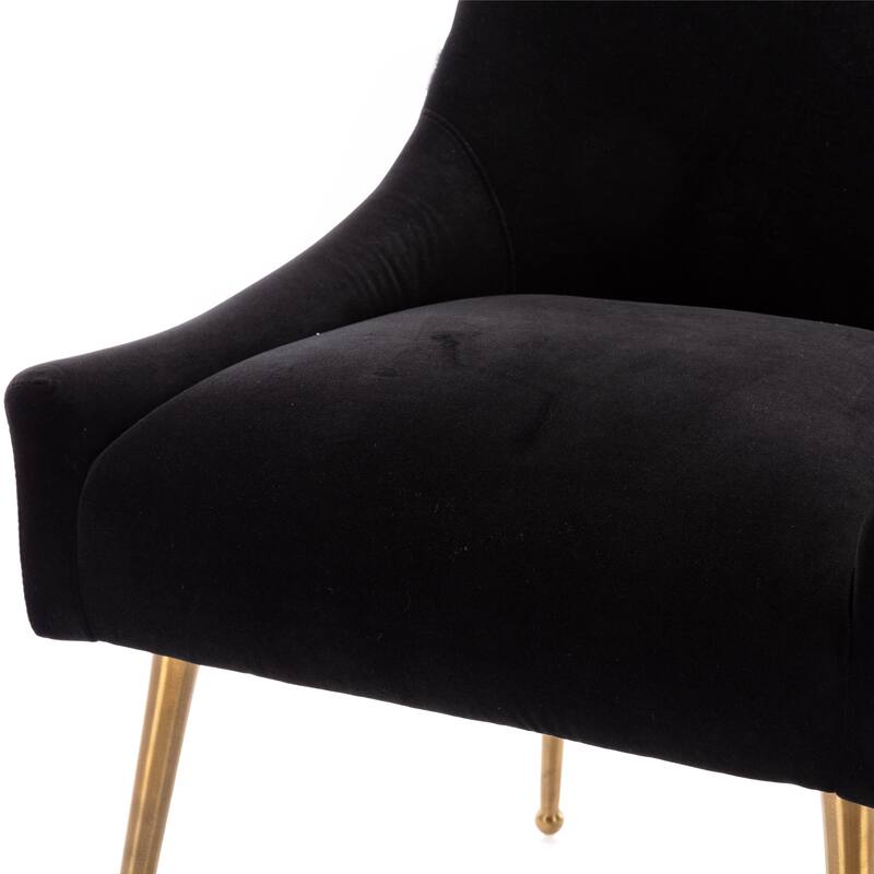 Clihome Stainless Steel Frame Dining Velvet Side Chairs(Set of 2)