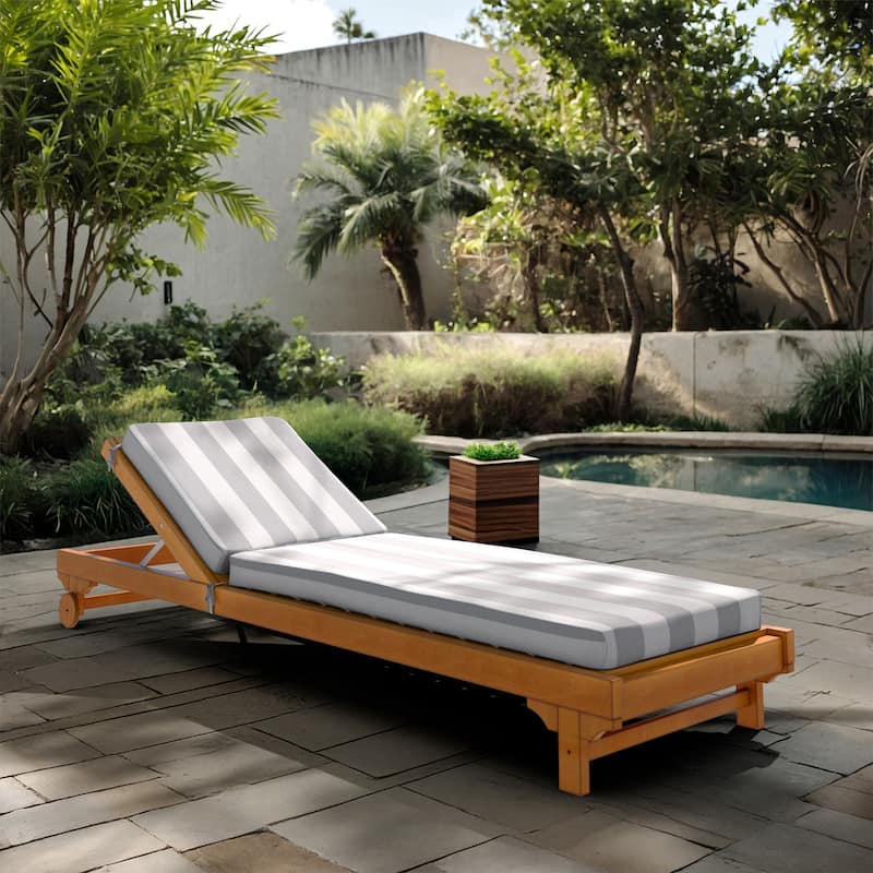 California Umbrella Outdoor Chaise Lounge Cushion, 24" x 78", 3.5" Thick, Memory Foam, Solstice Olefin Fabric