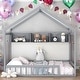 preview thumbnail 1 of 9, Full Size House Bed with Roof and Storage Shelf