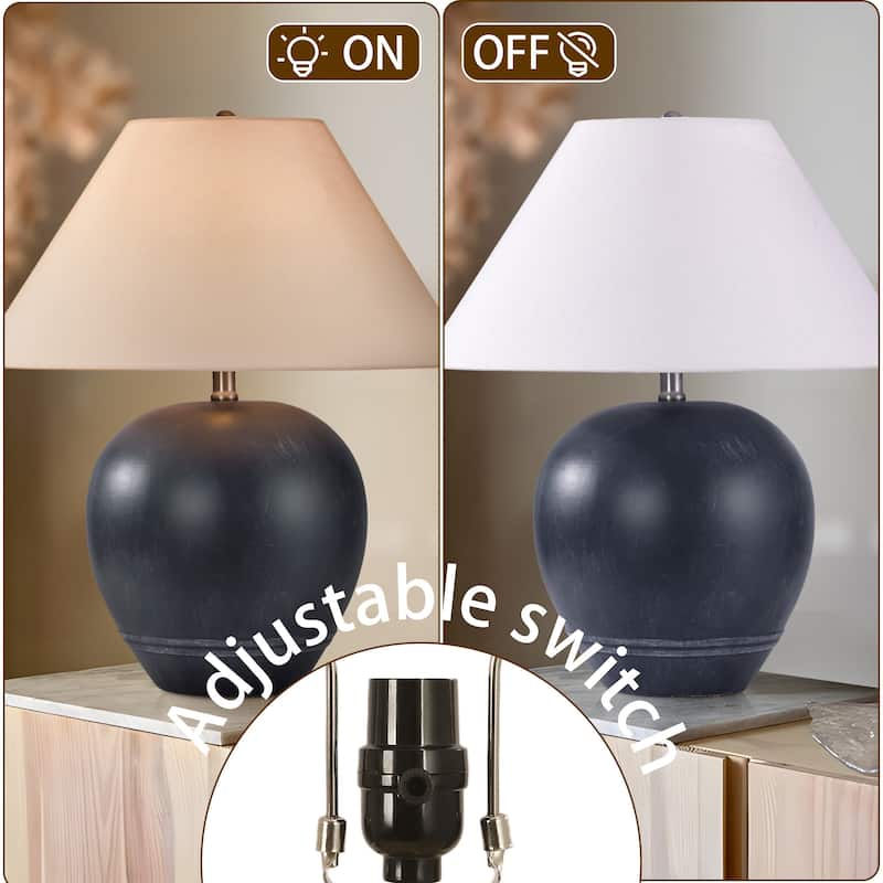 Global Accent Ceramic Table Lamp with Linen Shade