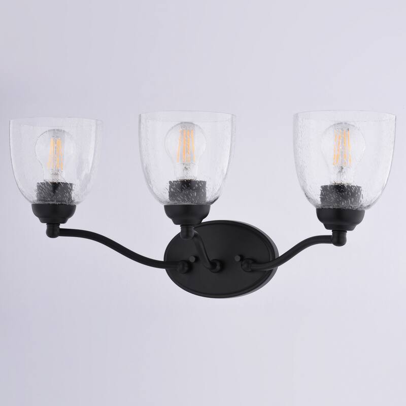 Bellwood Traditional Bathroom Vanity Wall Lighting Fixture, Glass Shade, Dimmable, LED Compatible, Over the Mirror Mount