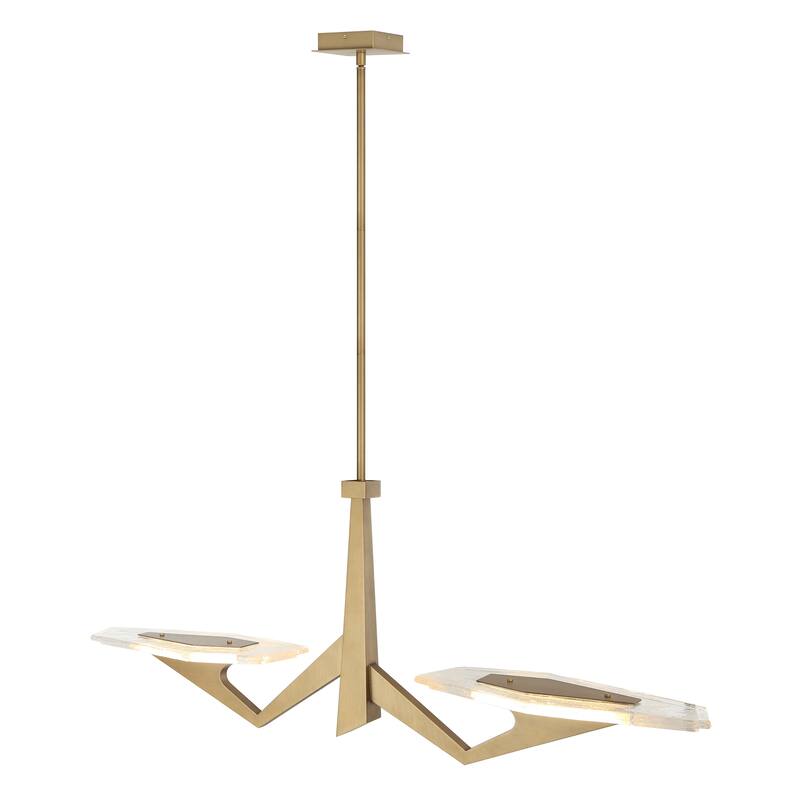 Varaluz Down the Wrong Path 2-Light Linear Pendant - Brass Kisser
