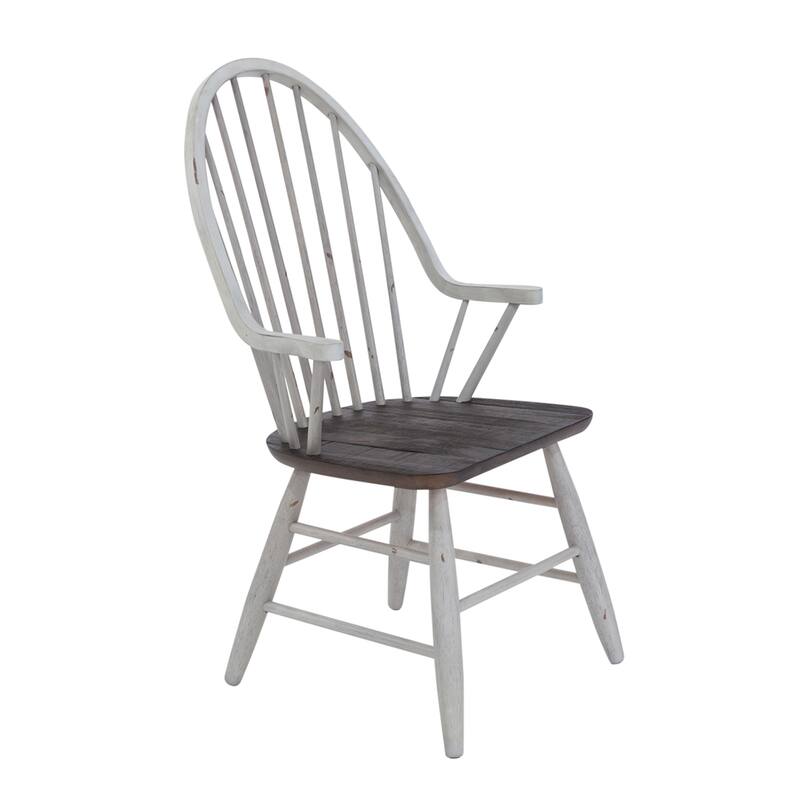 Farmhouse Two Tone White Optional 7 Piece Trestle Table Set
