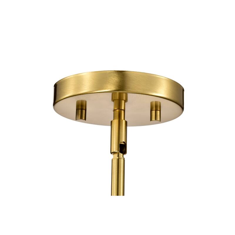 Royale Mini Pendant Burnished Brass Finish Ribbed White Glass - Burnished Brass