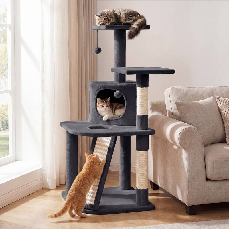 Gymax Cat Tree Multi-Level Cat Tower w/ Top Perches & Cozy Condo