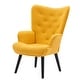 preview thumbnail 60 of 62, Fabric Upholstered Tufted Wingback Living Room Chair With Wooden Legs
