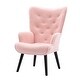 preview thumbnail 27 of 62, Fabric Upholstered Tufted Wingback Living Room Chair With Wooden Legs