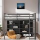 preview thumbnail 3 of 28, Twin Size Wood Loft Bed w/ 8 Open Storage Shelves and Built-in Ladder