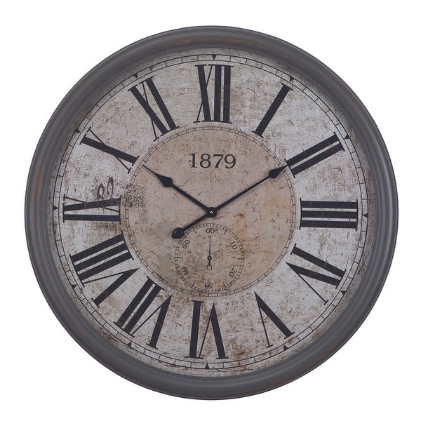 slide 2 of 3, Circular Wall Clock with Glass