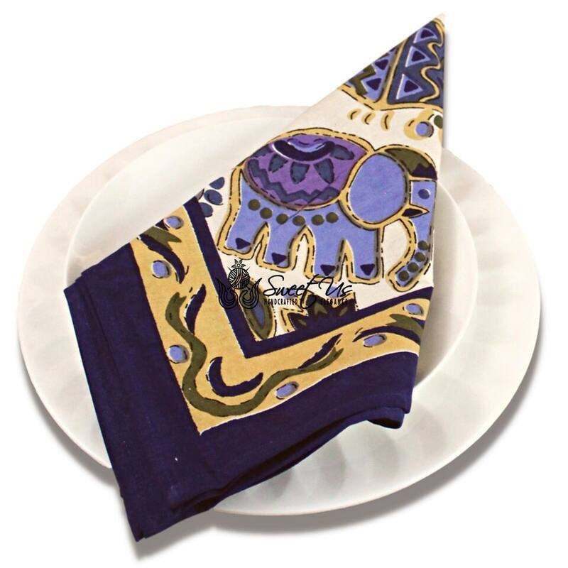 Cotton Birds Avian Diva Floral Tablecloth Collection - Set of 4 Napkins