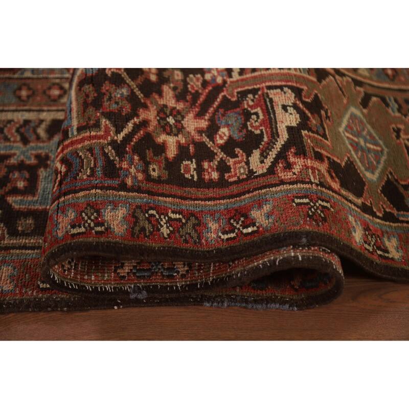 Hand Knotted Oriental 100% Wool Carpet Traditional Medallion Red Heriz Area Rug - 12' 10'' X 9' 7''