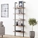 preview thumbnail 23 of 81, Nathan James Theo 5-Shelf Ladder Bookcase Wood with Metal Frame Oak