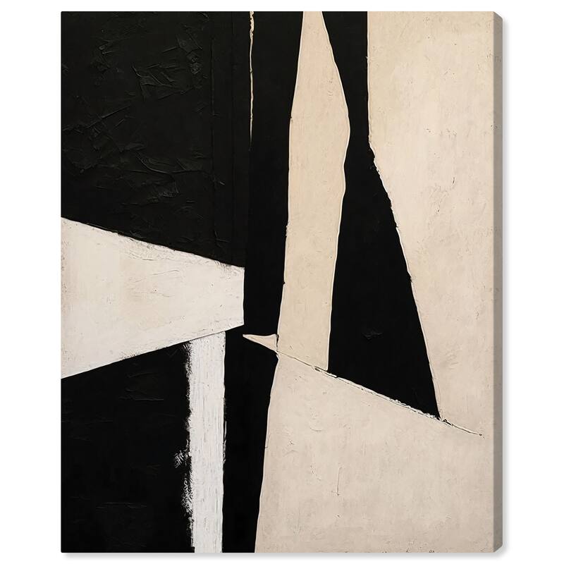 Wynwood Studio Canvas Abstract Wood Panels Black and Tan Modern & Contemporary Wall Art Canvas Print