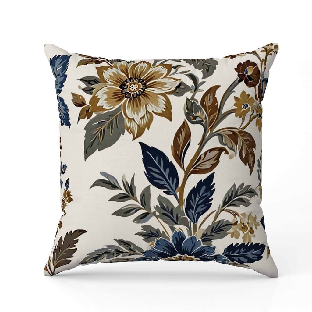 Cobalt Meadow Faux Suede Reversible Throw Pillow Green and Blue