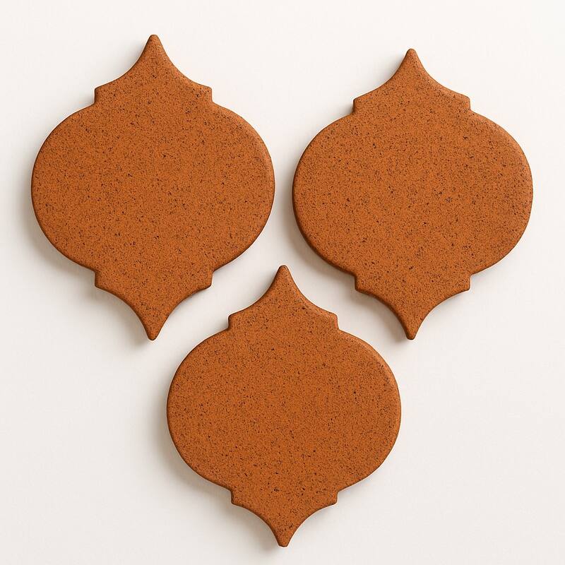 Natural Terracotta Arabesque, 9"x9.5" tile