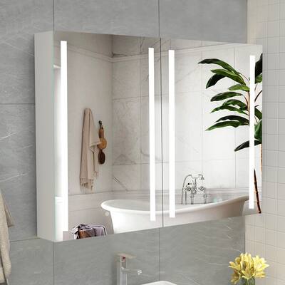 40x30 Inch LED Double-sided Bathroom Medicine Cabinet