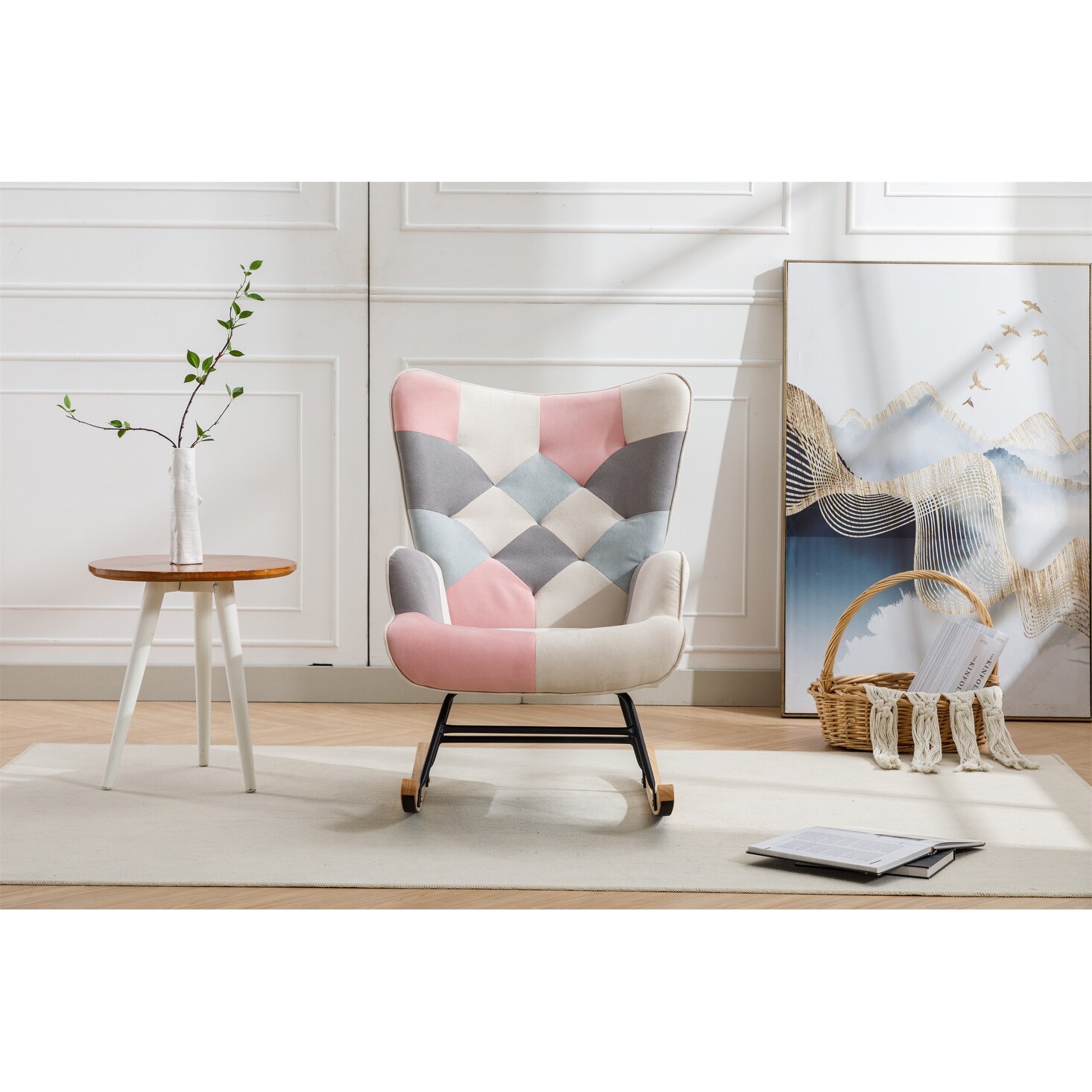 Pink patchwork sale chair