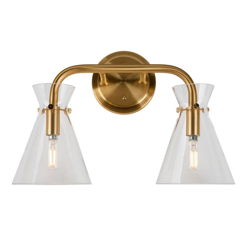 Forte Lighting 5733-02 Beaker 2 Light 16" Wide Bathroom Vanity Light - Soft Gold