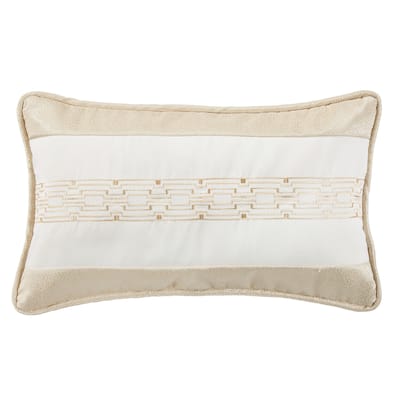 Chain Link Embroidery Pillow on Champaign Bubble Jacquard , 16x26