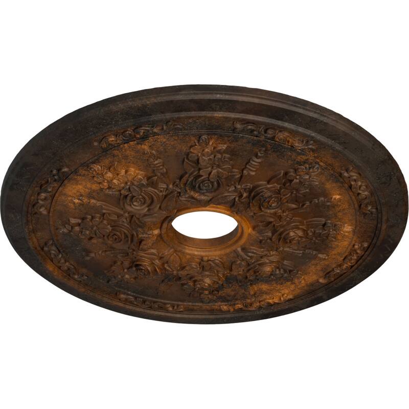 23 5/8"OD x 4"ID x 1 1/2"P Rose and Ribbon Ceiling Medallion