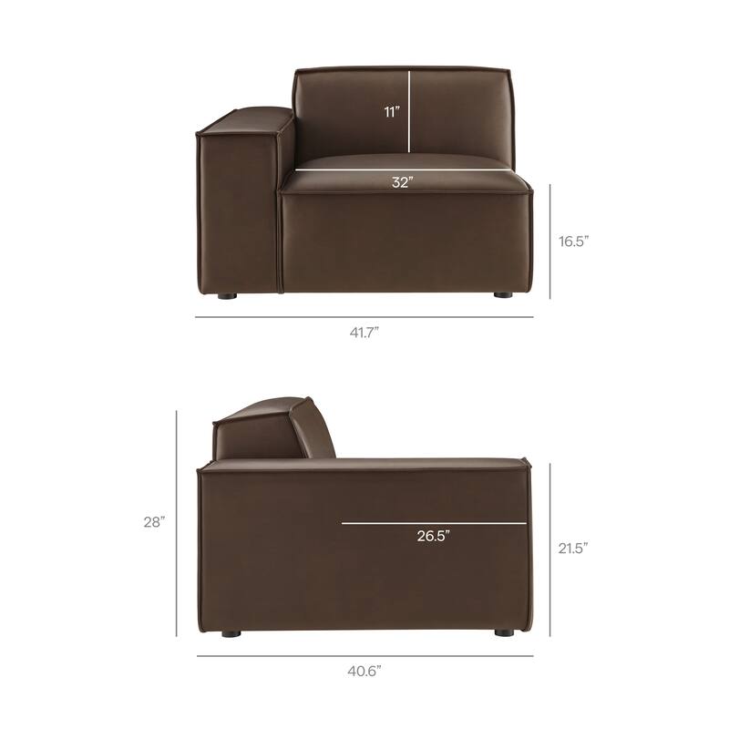Restore 4-Piece Vegan Leather Modular Sofa Set with Ottoman
