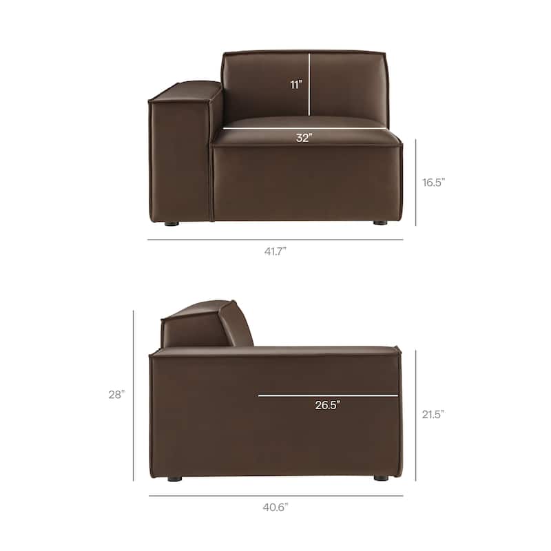 Restore Vegan Leather Left-Facing Modular Lounge Chair