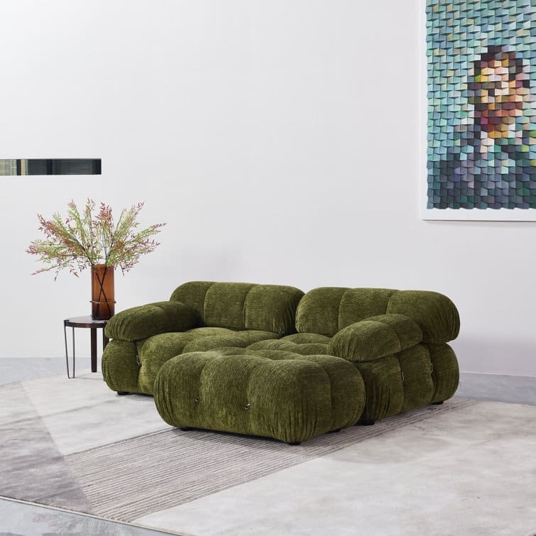 Daimion 3 Pieces Upholstered Sectional - Olive Chenille
