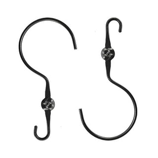 Achla Designs Set of 2 Double Ended Extender Hangers with Wide Hook, 12 Inch Tall, Black Powder Coat Finish